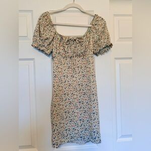 Iris Floral Form Fitting Mini Dress — Size L